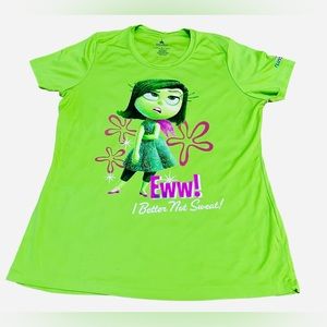 Walt Disney World Run Disney Lime Green Disgust Graphic T-Shirt Size Large